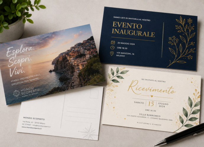 Cartoline e inviti personalizzati stampati professionalmente