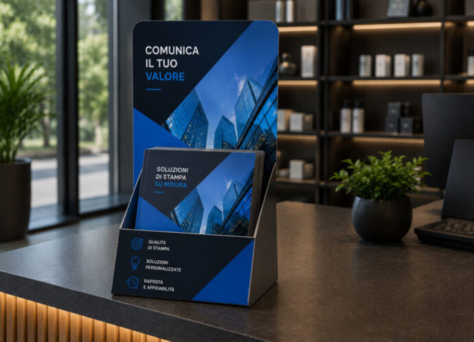 Espositore da banco personalizzato per materiale promozionale