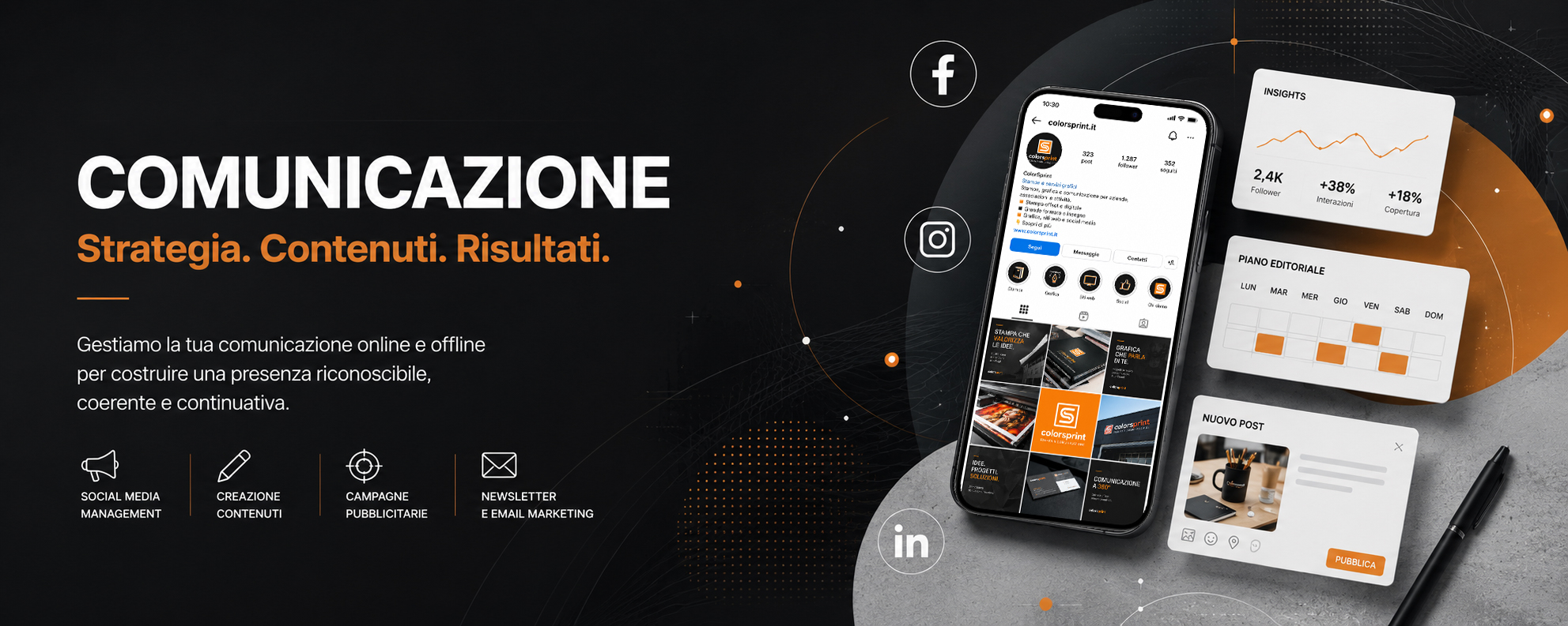 Profilo Instagram ColorSprint per servizi di social media management a Milano
